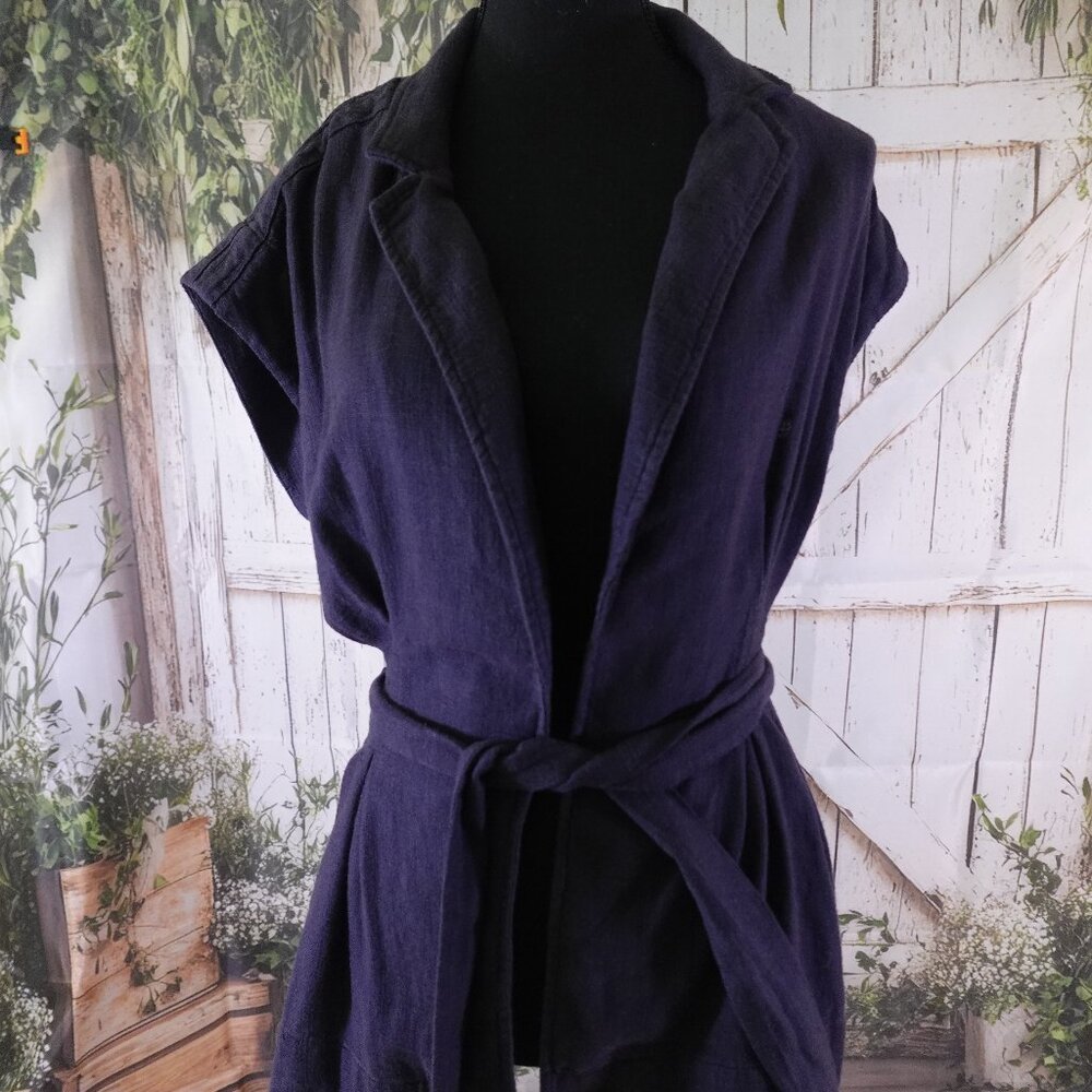 Anthropology Belted Vest ¾ Length